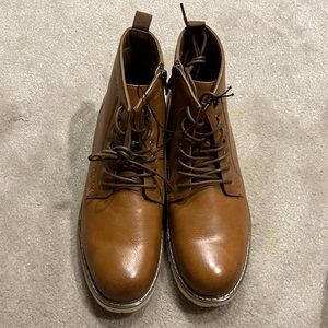 Brown Steve Madden Leather Lace-Up chukka Boots NIB